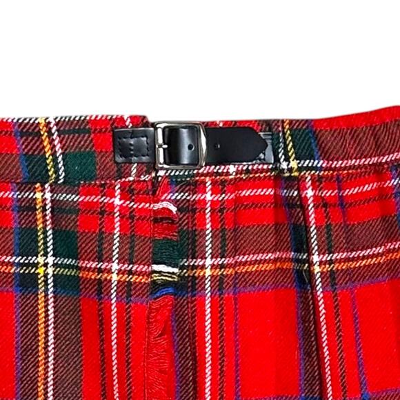 Blarney Skirt Wrap Kilt Wool Blend Red Stewart Tartan Ireland Plaid VTG Girls 28 - Picture 6 of 14